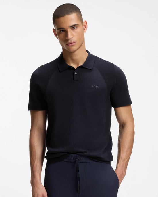 Momentum-Lite Short Sleeve Polo Shirt in Dark Blue - Image 1