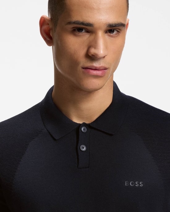 Momentum-Lite Short Sleeve Polo Shirt in Dark Blue - Image 3