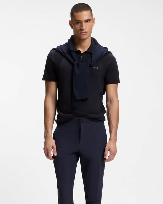 Momentum-Lite Short Sleeve Polo Shirt in Dark Blue - Image 4