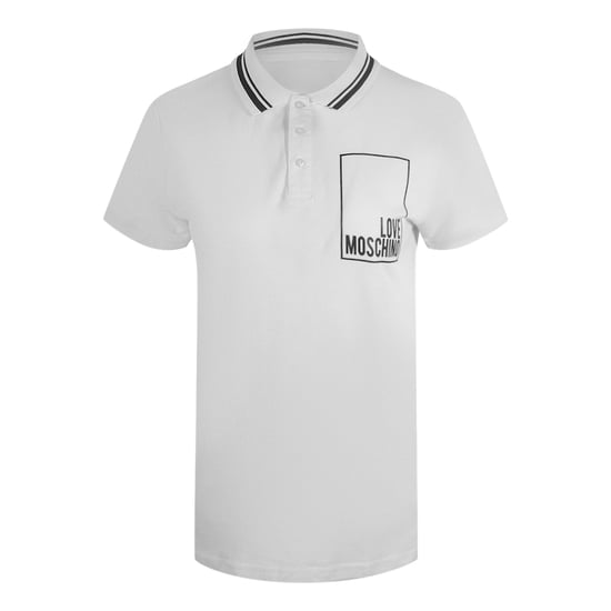 Love Moschino Small Box Logo White Polo Shirt - Image 1