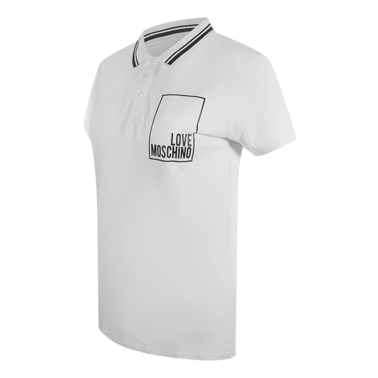 Love Moschino Small Box Logo White Polo Shirt - Image 2