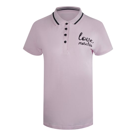 Love Moschino Signature Logo Roze Poloshirt - Image 1