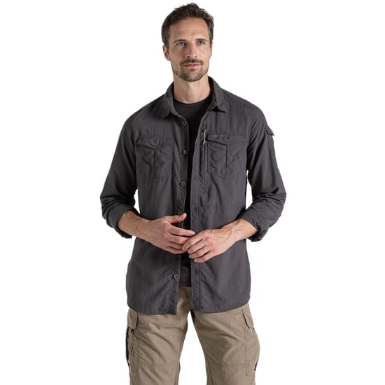 Craghoppers Heren Adventure III Nosilife shirt met lange mouwen (Zwarte peper) - Image 3