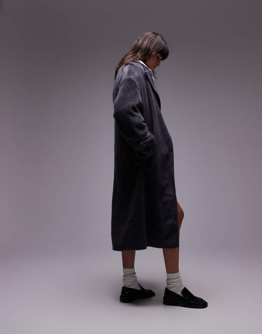 Topshop chuck on coat in dark grey - Image 2
