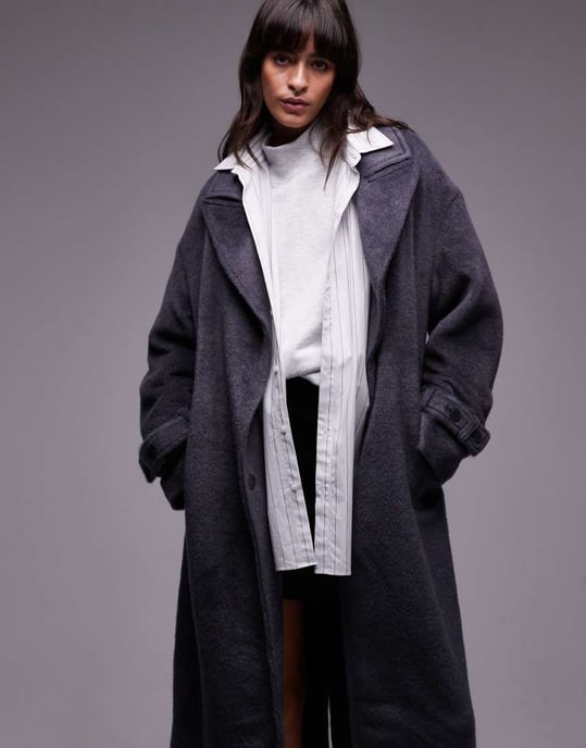 Topshop chuck on coat in dark grey - Image 3