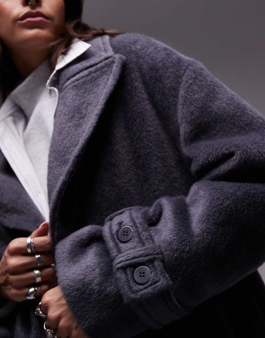 Topshop chuck on coat in dark grey - Image 4