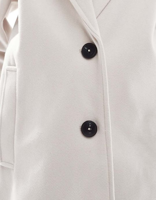 ASOS DESIGN chuck on formal coat in cream - Image 3