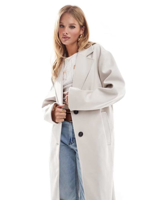 ASOS DESIGN chuck on formal coat in cream - Image 4