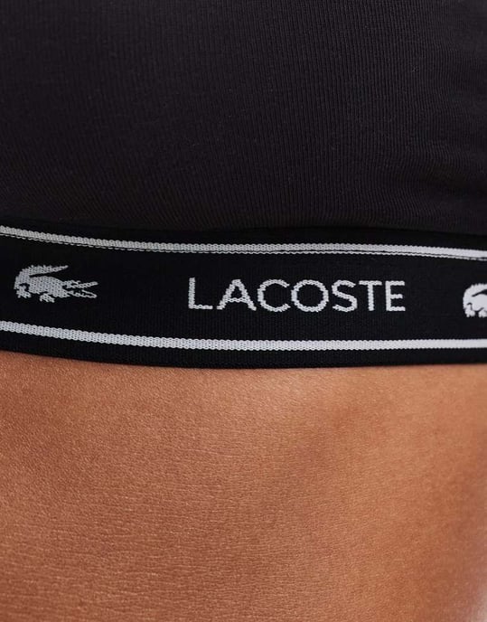 Lacoste branding bandeau bralette in black - Image 2