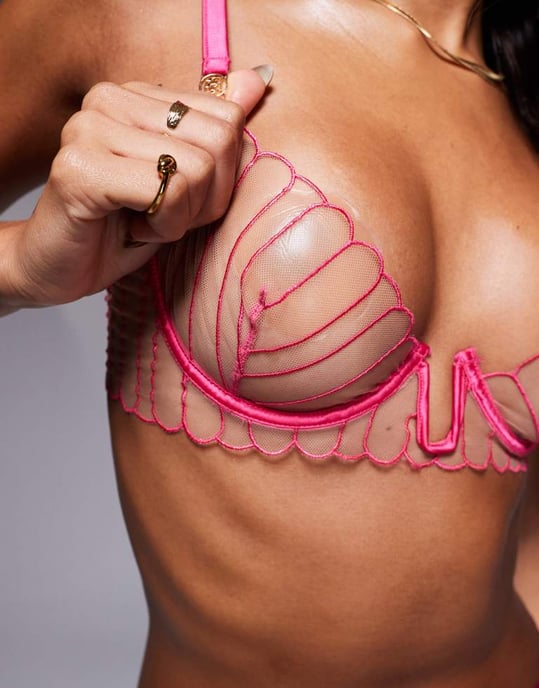 Bluebella Imogen sheer bra in fuschia pink - Image 3