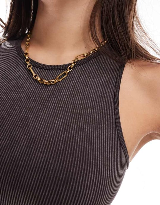 ONLY seamless ribbed crop top in washed black - Image 2