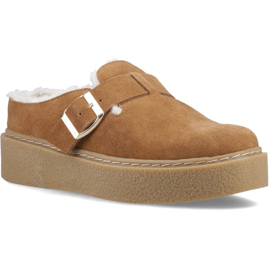 Hush Puppies Blanche Fur Womens Mules Sandals Tan - Image 3