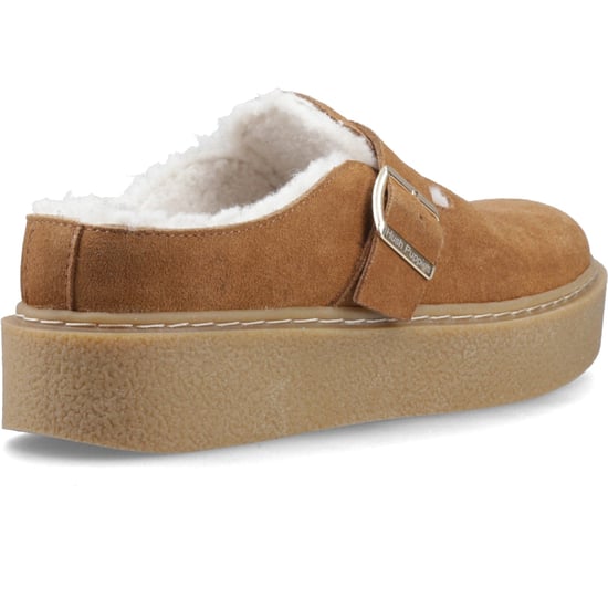 Hush Puppies Blanche Fur Womens Mules Sandals Tan - Image 4