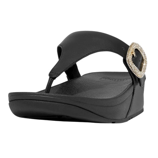Fit Flop Dames/Dames Lulu Leren Sandalen met Ruitsteentje Gesp (Zwart) - Image 2
