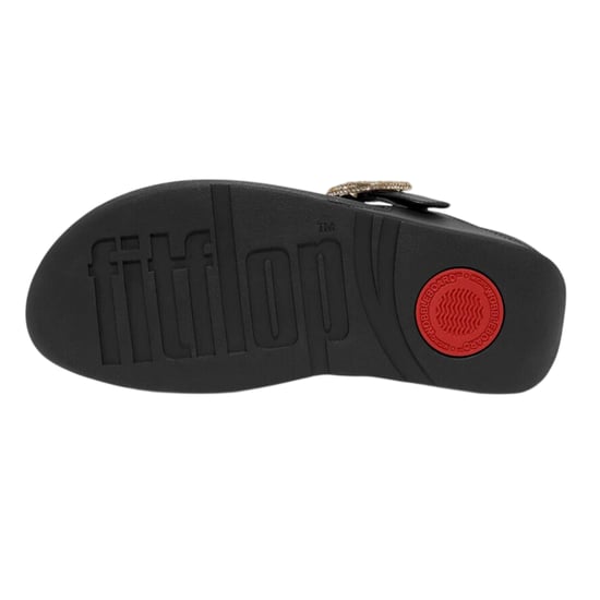 Fit Flop Dames/Dames Lulu Leren Sandalen met Ruitsteentje Gesp (Zwart) - Image 4