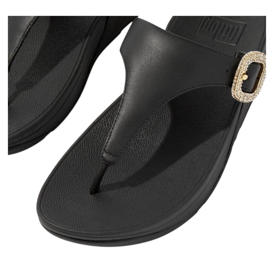 Fit Flop Dames/Dames Lulu Leren Sandalen met Ruitsteentje Gesp (Zwart) - Image 5