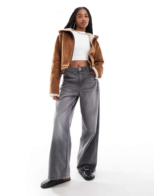 ASOS DESIGN Tall hooded shearling jacket in tan - Image 4