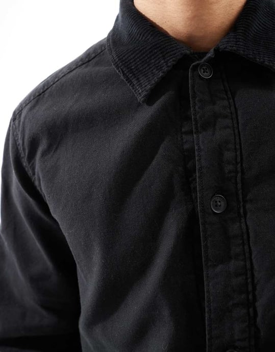 ONLY & SONS canvas jacket with cord collar in black - Image 3