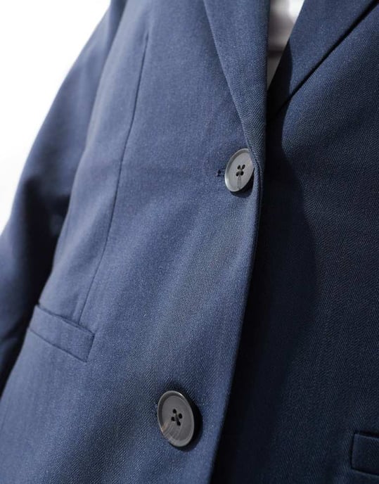 Vero Moda tailored blazer co-ord in navy herringbone - Image 2