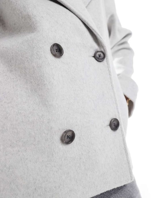 Hollister wool blend classic jacket in light grey - Image 4