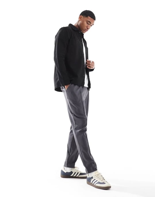 ONLY & SONS canvas utility overshirt in black - Image 3