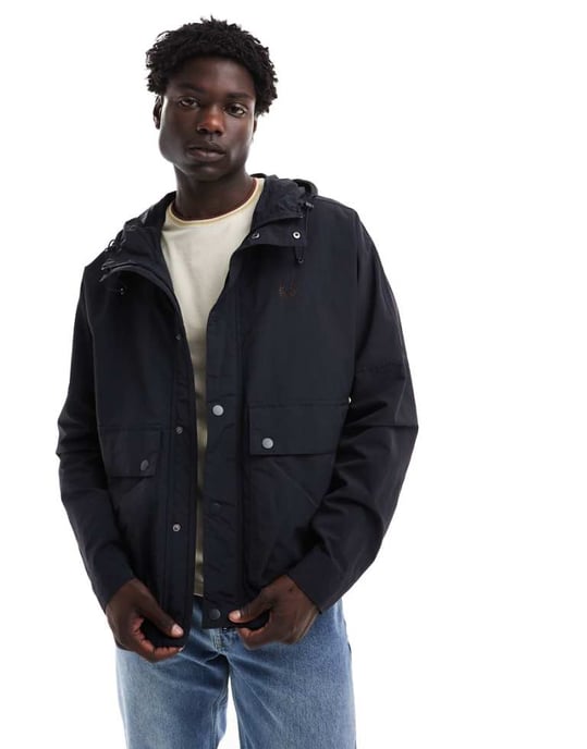 Fred Perry short parka jacket in navy - Image 1