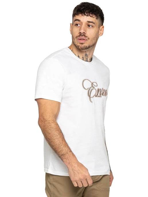 Enzo Milano | Mens Applique Logo T-Shirt - Image 3