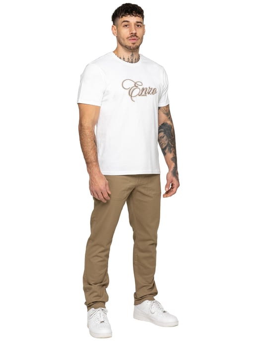 Enzo Milano | Mens Applique Logo T-Shirt - Image 4