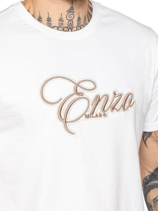 Enzo Milano | Mens Applique Logo T-Shirt - Image 6