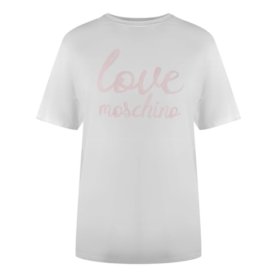 Love Moschino T-shirt Met Opvallend Roze Logo In Wit - Image 1