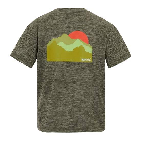 Regatta Childrens/Kids Alvarado Back Print T-Shirt (Dark Khaki Marl) - Image 2