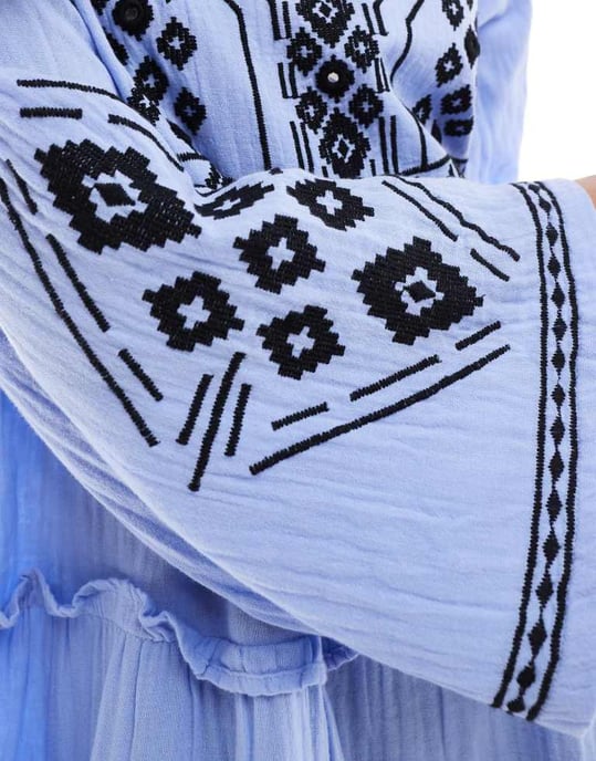Accessorize mini beach kaftan in blue - Image 3