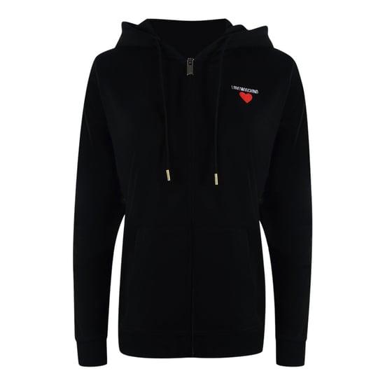 Love Moschino Small Bold Heart Logo Black Zip Hoodie - Image 1