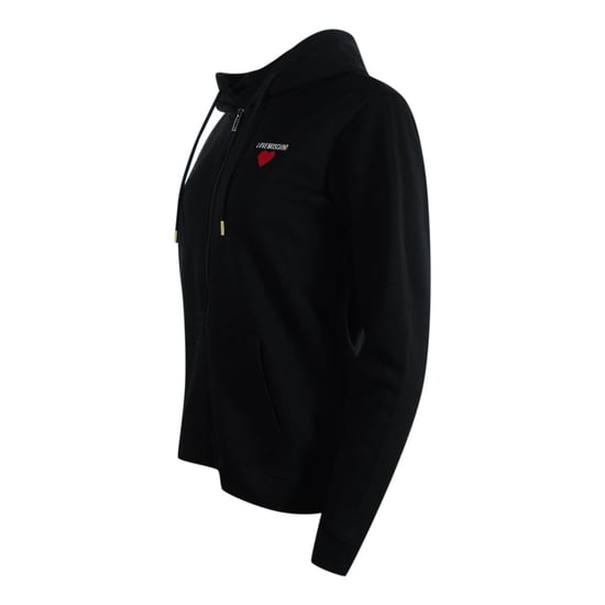 Love Moschino Small Bold Heart Logo Black Zip Hoodie - Image 2
