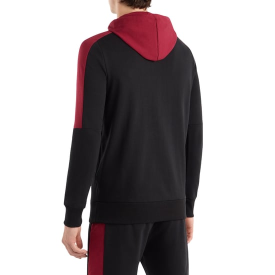 Umbro Heren Terras Half Zip Hoodie (Zwart/Tibetaans Rood) - Image 2