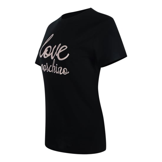 Love Moschino Bold Pink Logo Black T-shirt - Image 1