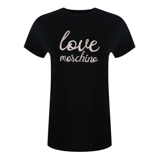 Love Moschino Bold Pink Logo Black T-shirt - Image 2
