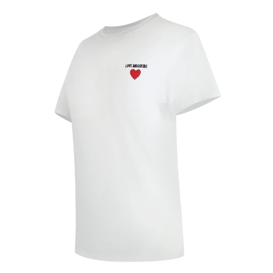 Love Moschino Small Heart Signature Logo White T-shirt - Image 2