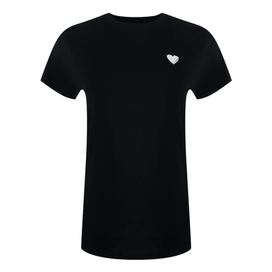 Love Moschino Small White Heart Logo Black T-shirt - Image 1