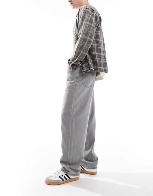 ONLY & SONS Fade rigid loose fit jeans in grey - Image 3