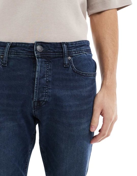 Jack & Jones Mike tapered jean in dark blue wash - Image 2