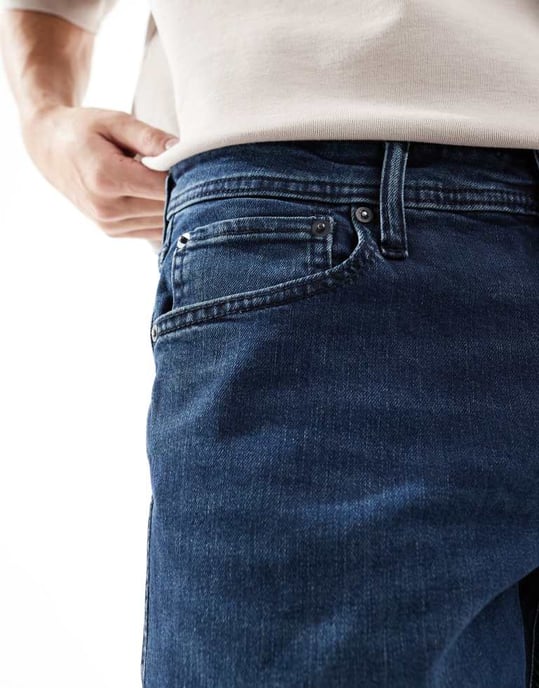 Jack & Jones Mike tapered jean in dark blue wash - Image 3