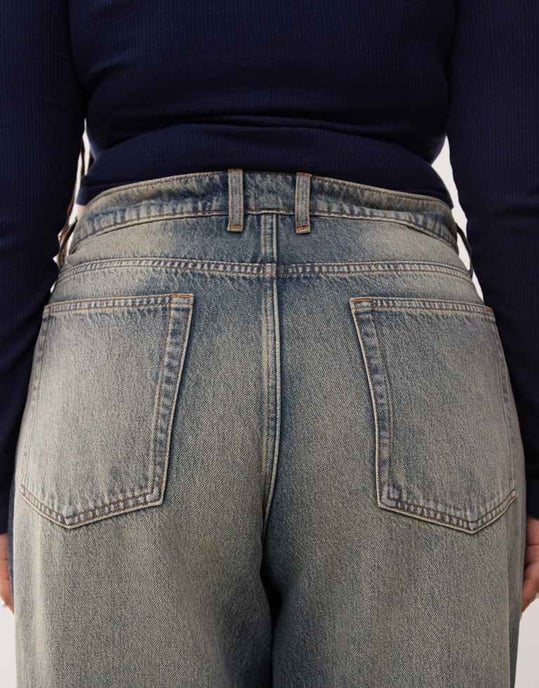 COLLUSION X001 Plus antifit jeans in washed blue - MBLUE - Image 3