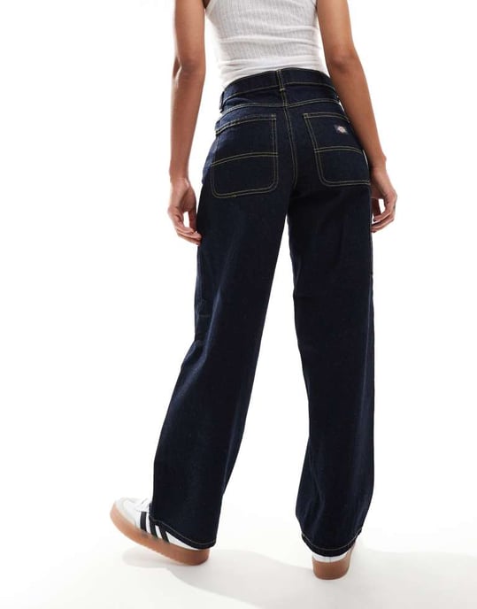 Dickies herndon loose fit denim jeans in dark blue - Image 2