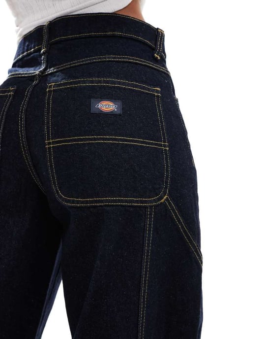 Dickies herndon loose fit denim jeans in dark blue - Image 3