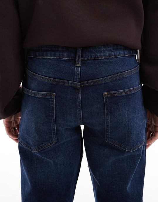 ASOS DESIGN stretch tapered jeans in dark wash - Image 4