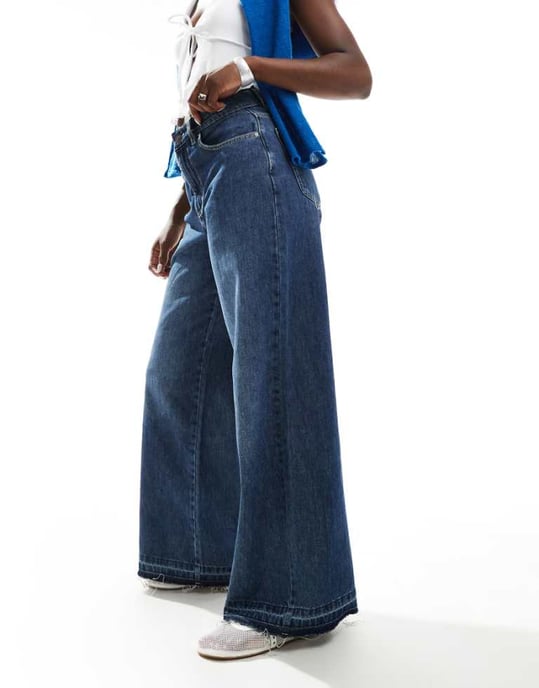 Cotton On relaxed wide leg jeans in deepwater blue denim - Image 1