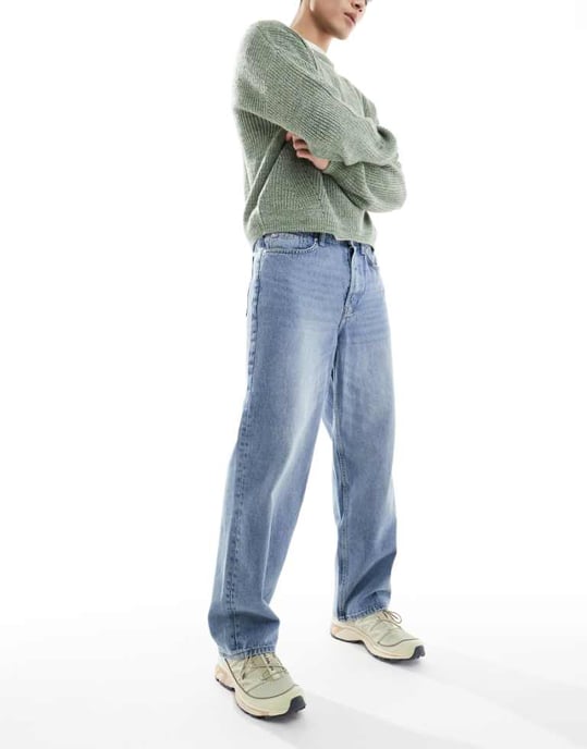 ONLY & SONS loose fit jeans in light blue wash - Image 1