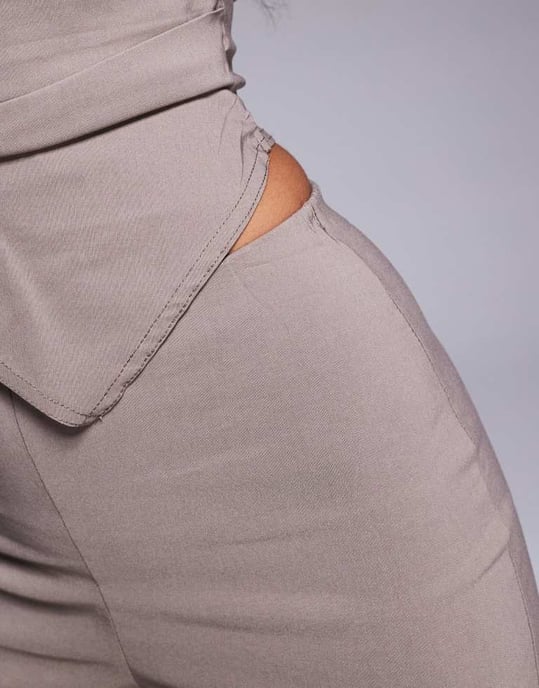 Missyempire bengaline trouser co-ord in mocha - Image 3