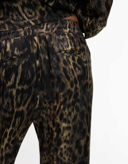 AllSaints Charli satin straight trousers in leopard print co-ord - Image 4